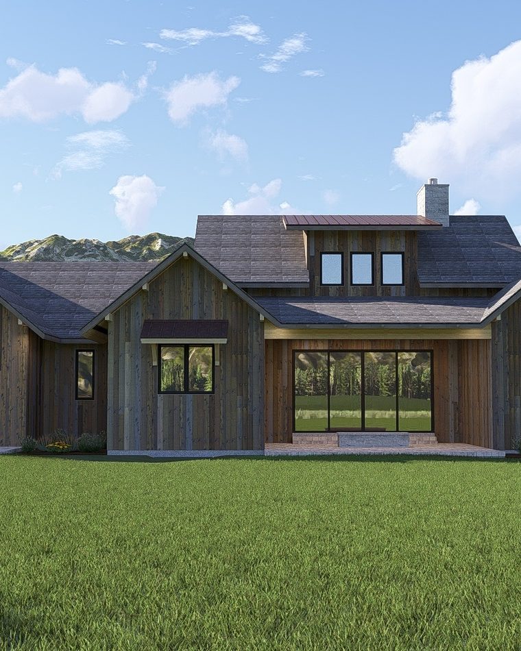 88 Hastings Drive spec home framed by the Teton Valley landscape